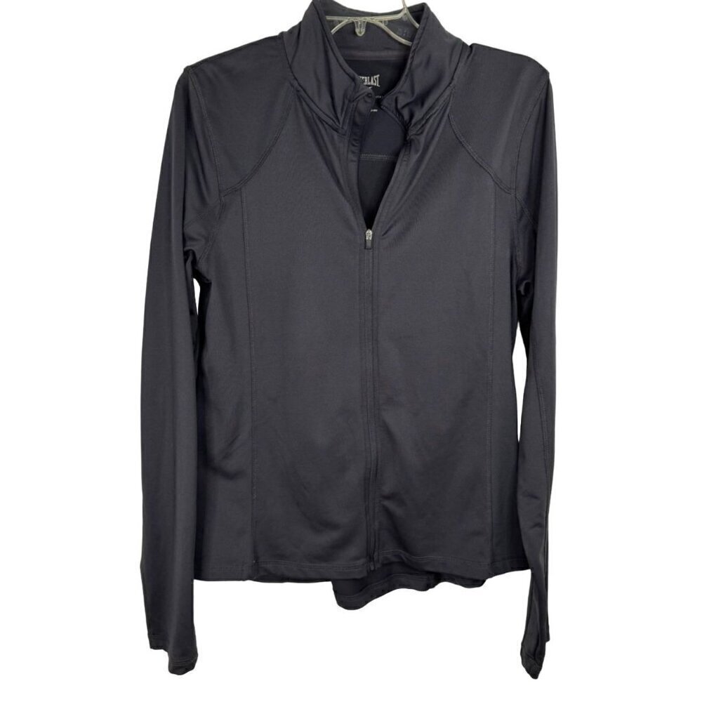 Everlast Dark Grey Full Zip Jacket Athleisure Activewear Casual Women's Lg EUC